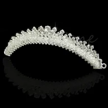 Stunning Bridal Wedding Jewelry Rhinnewestone Crystal Crown Veil Hair Comb Tiara for Women 2017