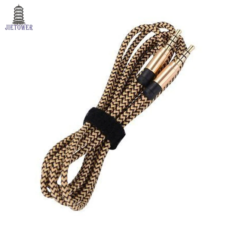 60pcs lot Jack 3 5mm Audio Cable Nylon Braid 3 5 Car AUX Cable 1 5M Headphone Extension Code for Phone MP3 Car Speaker wholesale
