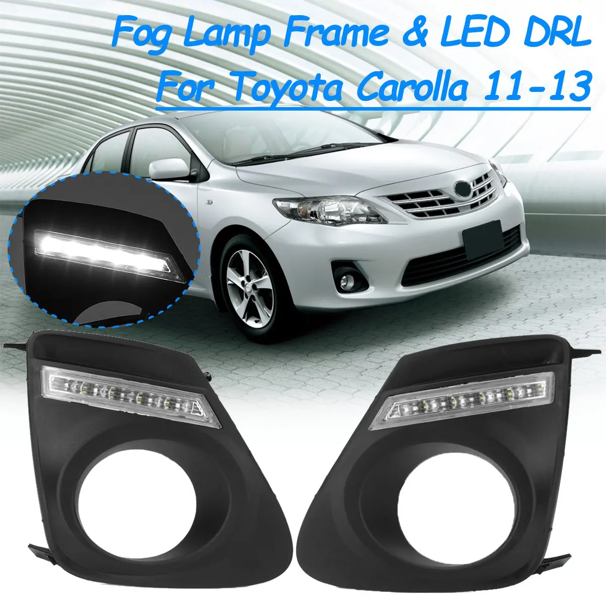 

DRL Daytime Running Lights Daylight Fog Lamp Cover With Turn Signal Lamp Car Flashing 2Pcs For Toyota Corolla 2011 2012 2013