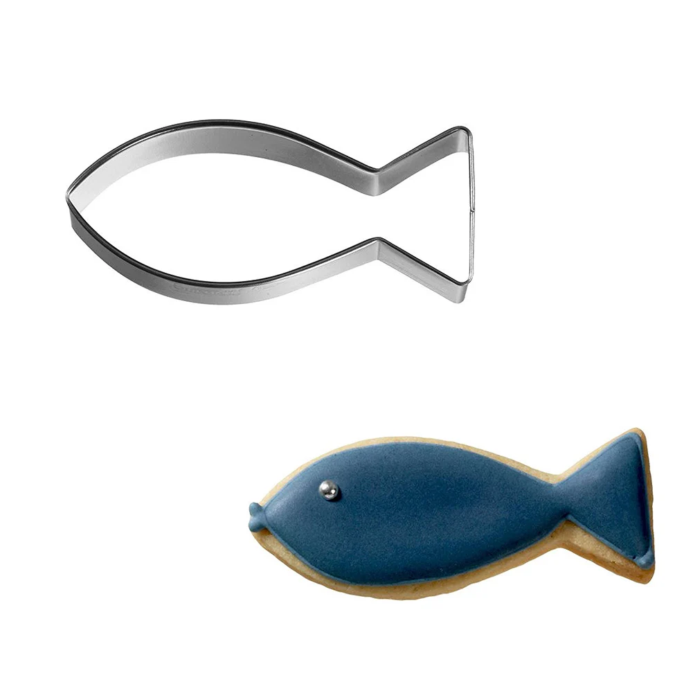 

Kitchen Tool Cake Mold Fish Shaped Baking Mould Cooking Non Toxic Stainless Steel Biscuit Cutter Fruit Decoration Heat Resistant