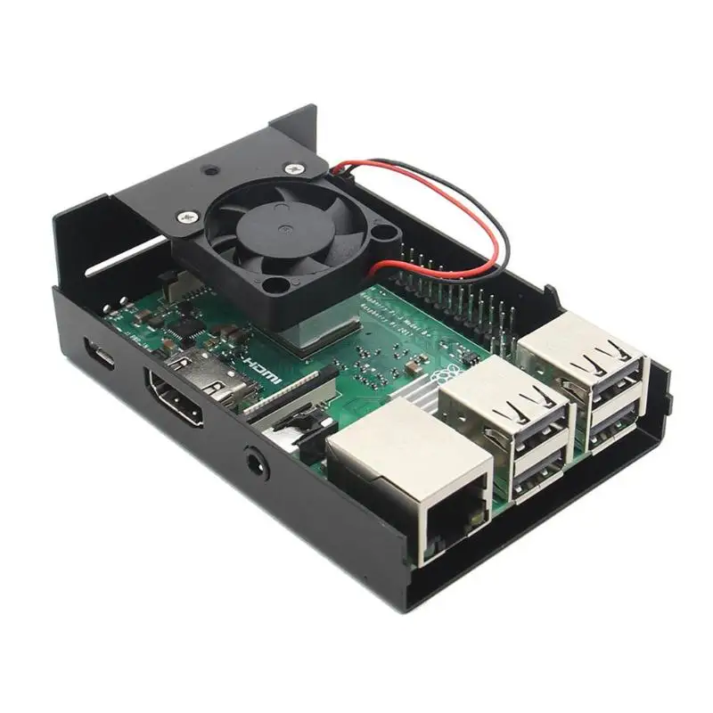 Металлический корпус для Raspberry Pi 3 Model B +/3 Модель B/2 Модель B с охлаждающим вентилятором