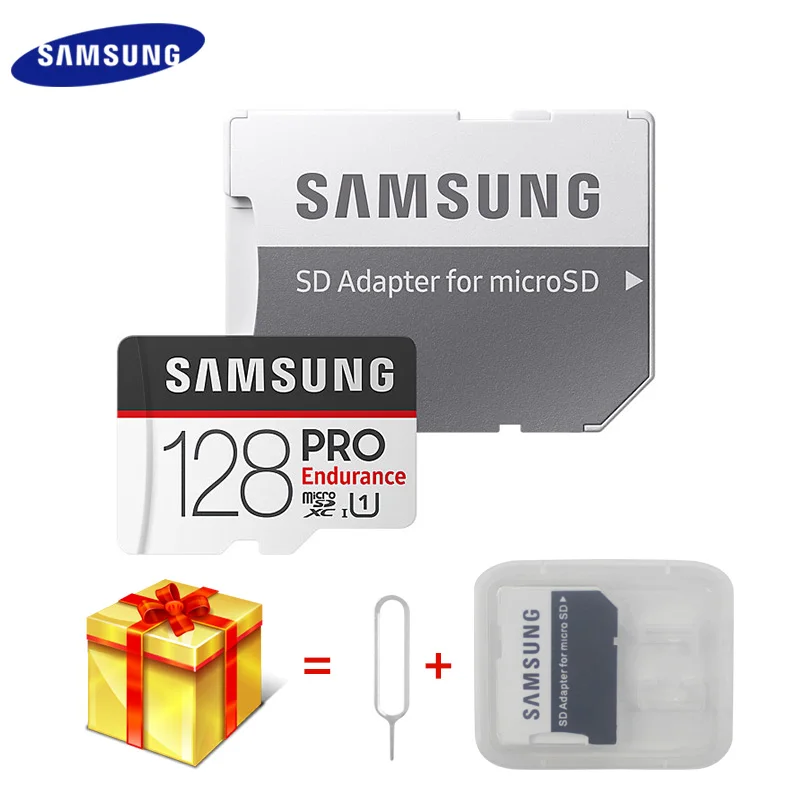 Лучший Оригинал SAMSUNG Micro SD Card PRO выносливость карты памяти SDHC 32 ГБ, 64 ГБ и 128 ГБ SDXC Class 10 U1 высокое Скорость UHS I Microsd карты памяти