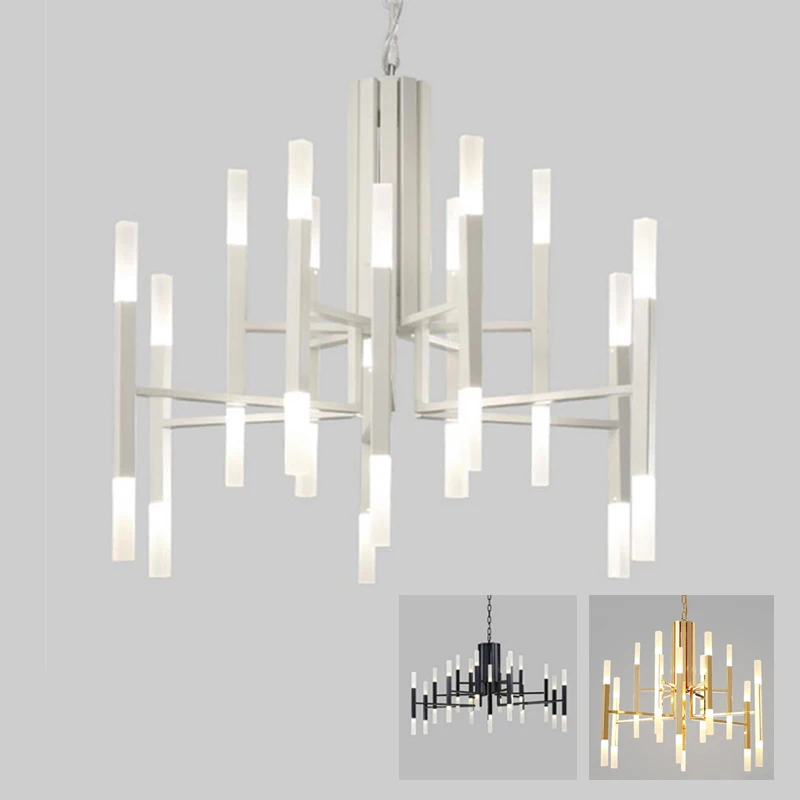 

Glass tube stick LED pendant light lamp post modern white golden pendant lamp light LED glass pipe hanging light pendant lamp