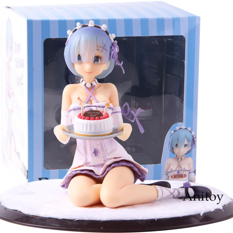 

Re:Life in a Different World from Zero Rem Birthday Cake Ver. PVC Anime Rem Re Zero Figure Collectible Model Toy