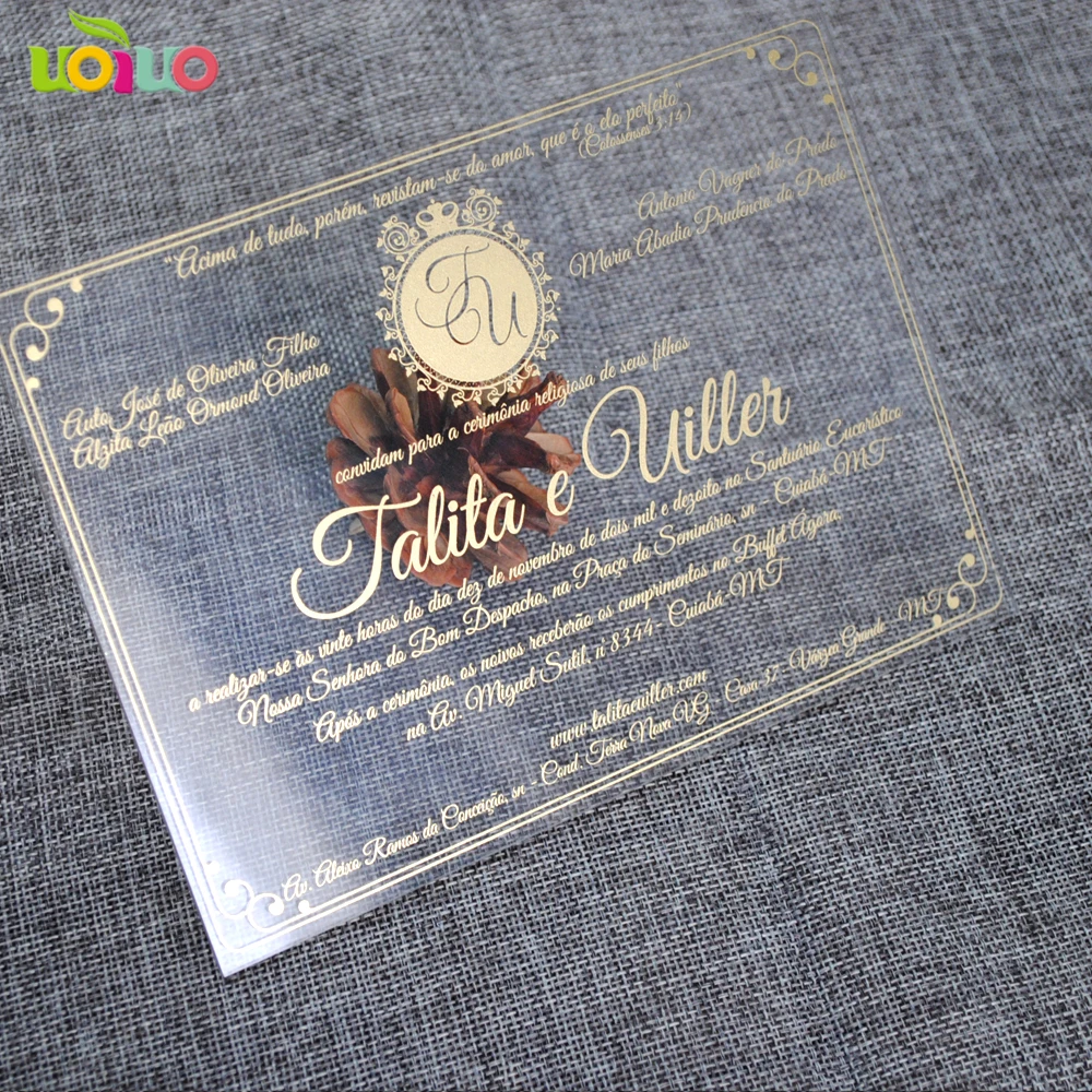 2018 Modern style birthday custom printing acrylic invitation card laser cut wedding invitation car - 32838135502