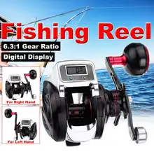 Digital Display 14+ 1 Bearings Waterproof 6.3:1 Left / Right Hand Baitcasting Fishing Reel High Speed Fishing Reel Brake System