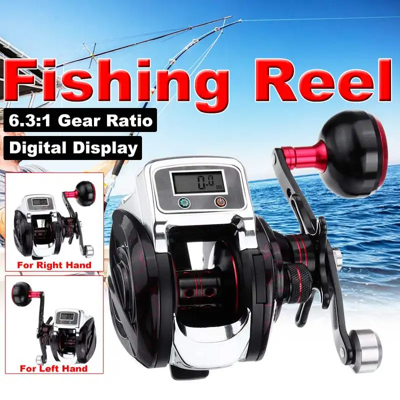 

Digital Display 14 + 1 Bearings Waterproof 6.3:1 Left / Right Hand Baitcasting Fishing Reel High Speed Fishing Reel Brake System