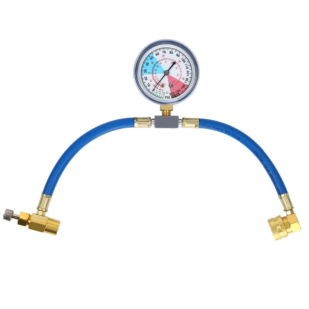 

Car Air Conditioning Refrigerant Recharge Measuring Kit Hose Gauge R134A