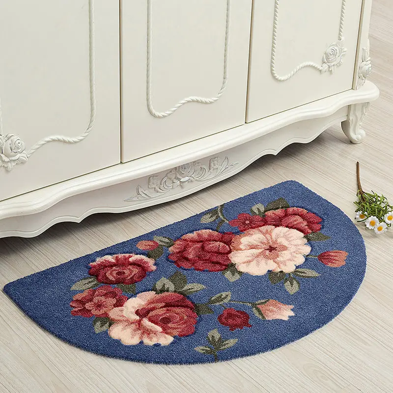 Полукруглый напольный коврик для гостиной, прикроватный столик для спальни или прикроватный коврик для ванной комнаты, домашний дверной ковер для кухни