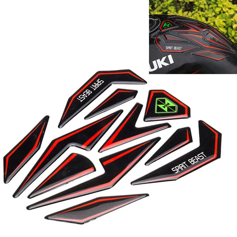 Oro Calcoman/ía Etiqueta 3D Gel Protector Almohadilla de Tanque de Combustible Gas para Motocicleta
