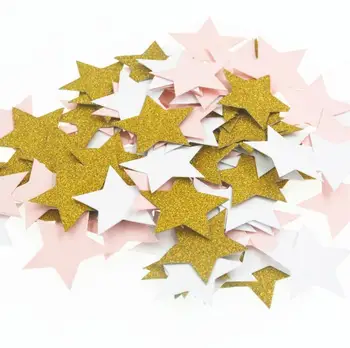 

500pcs 3cm Gold/White/Pink Star Paper For Wedding Bridal Party Throwing Confetti Baby Shower Table Decoration Scatter Sprinkles