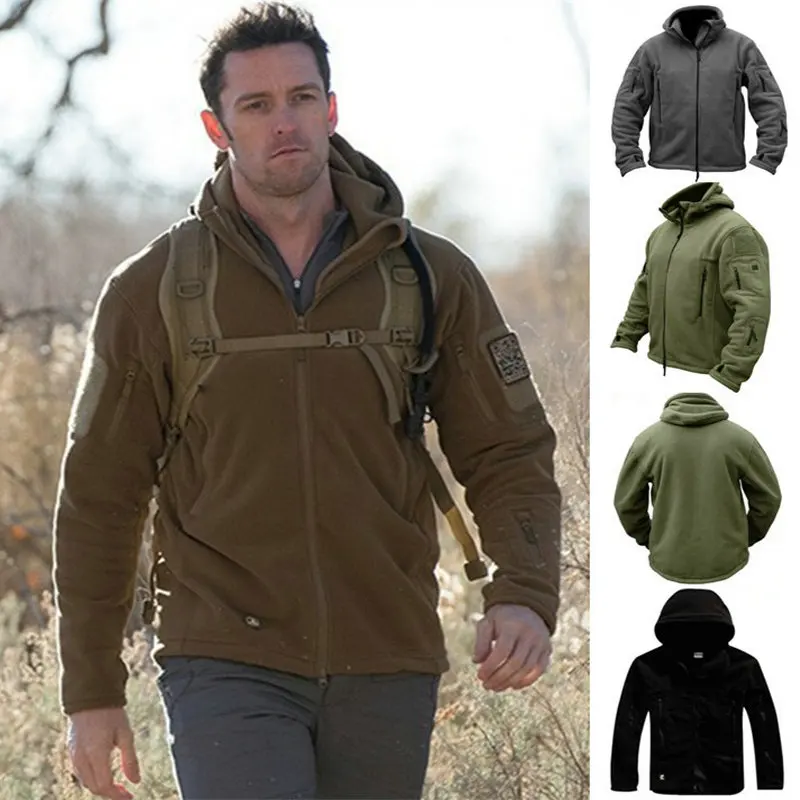 

ZOGAA Brand New Military Men Fleece Tactical Jacket Overcoat Men Outdoor Polartec Thermal Windbreaker Mens Jackets and Coats