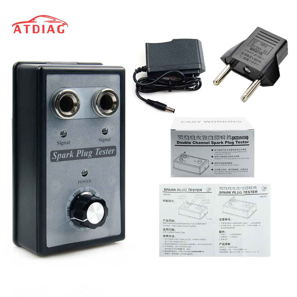 

Dual Hole Car Spark Plug Tester Ignition Plug Analyzer Diagnostic Tool Automotive Spark Plug Detector
