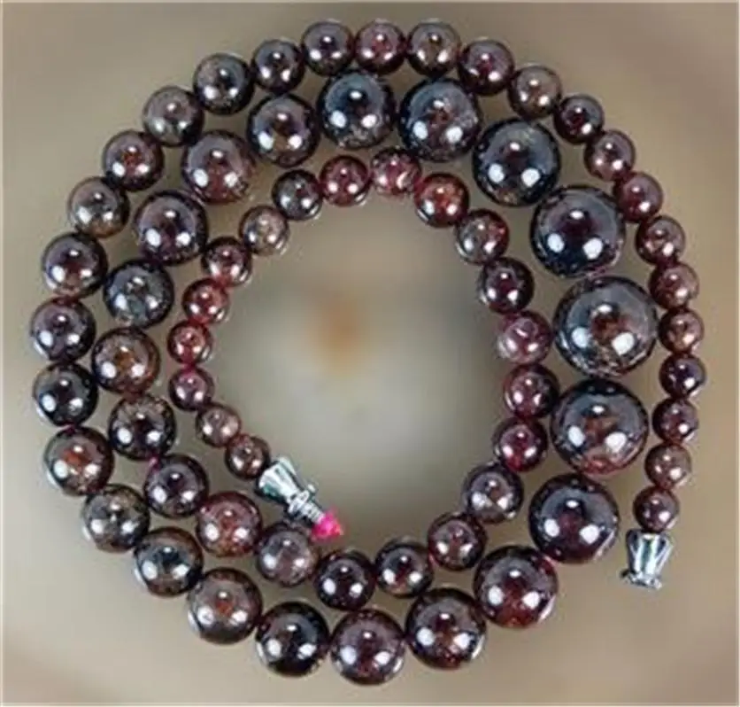 

Fashion Jewelry!Garnet 6-11mm Gradual Round Beads necklace 16." 5.27