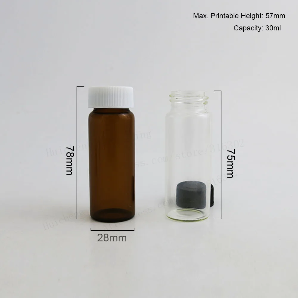 300X30 мл Amber ясно винт шеи Стекло бутылка с Plasstic Кепки 30 мл Стекло флаконы 1 унц. Стекло контейнер