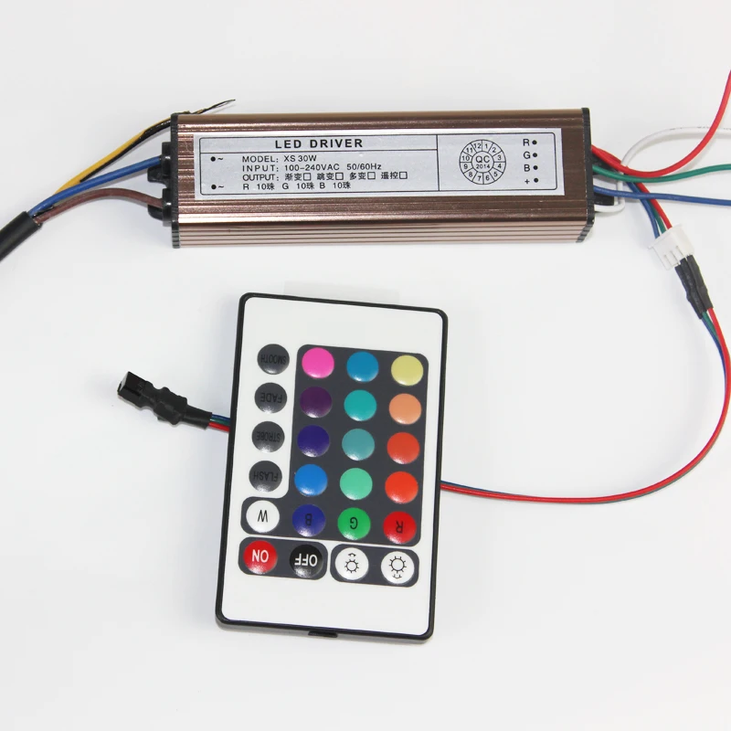 

30W RGB Led Light Driver IP66 Light Transformer External Constant Current Aluminum case+ Remote Controller for Led Srtip Light