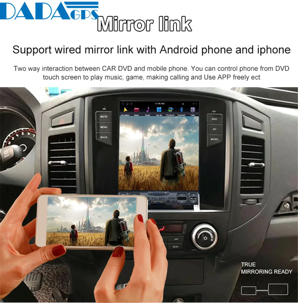Top 10.4" Tesla style Android 7.1 Car Radio Player For MITSUBISHI PAJERO V97 V93 Shogun Montero 2006+ GPS Map Navigation no dvd 11