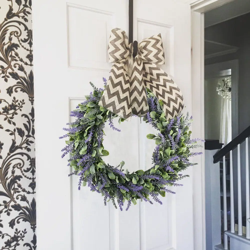 1pcs Lavender Wreath Artificial Door Hanging Lavender Flower Wreath Summer Party Wedding Decoration DIY Wreath Garland