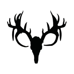 12.7*11.3CM Deer Skull Hunting Fashion Car Sticker Vinyl Car Styling Decorative Car Body Decals Black/Silver C9-1450