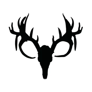 

12.7*11.3CM Deer Skull Hunting Fashion Car Sticker Vinyl Car Styling Decorative Car Body Decals Black/Silver C9-1450
