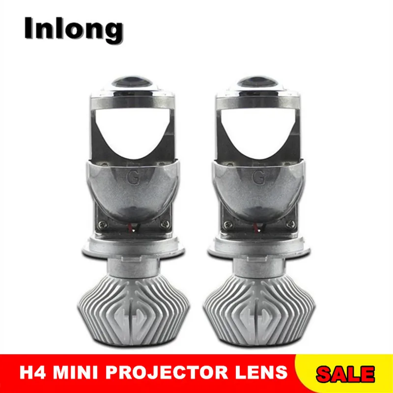 

Inlong 70W/Pair Lamp H4 LED Mini Projector Lens Automobles LED Bulbs LED Conversion Kit Hi/Lo Beam Headlight 12V/24V 5500K White