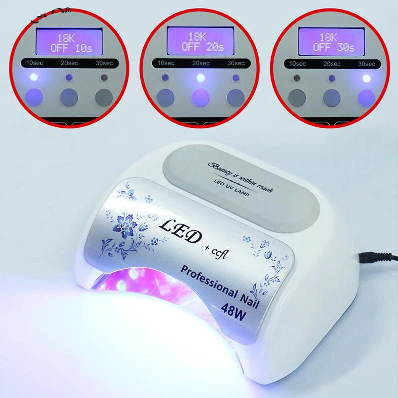 

Professional 48W LED CCFL Nail Art Dryer 10s/20s/30s Timer Sensor UV Gel Polish Curing Light UV Lamp Gel Polish Curing Light