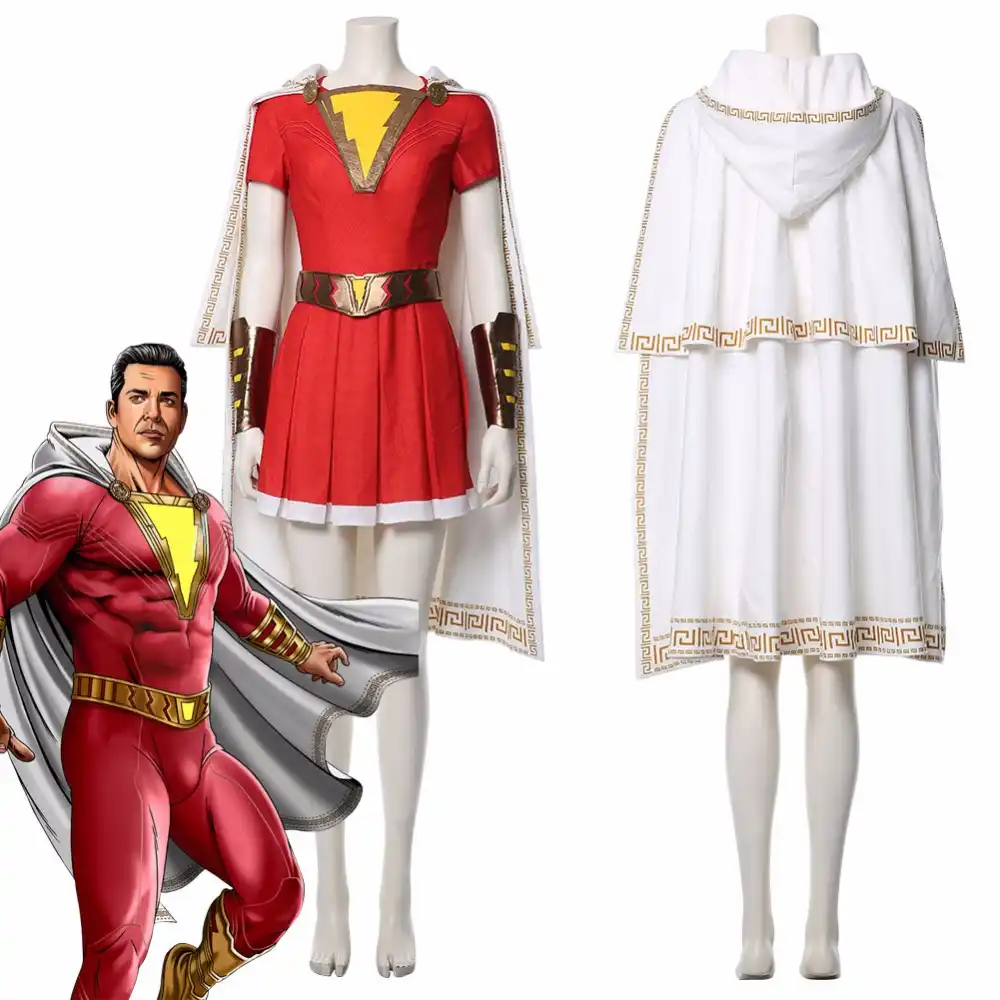 Shazam Cosplay Mary Marvel Costume Mary Batson Cosplay Lady Shazam