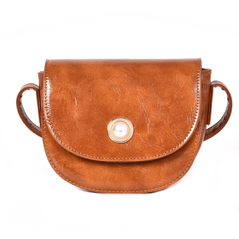 

KYYSLO pearl semicircle Saddle bag women tide Korean version of the retro wild fashion crossbody shoulder messenger bags female