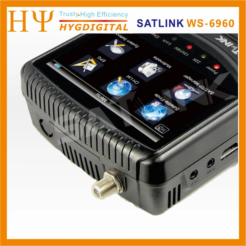 1 шт. Satlink WS-6960 ws6960 4,3 дюймов HD дисплей DVB-S& DVB-S2 HD MPEG4 Satlink 6960 спутниковый искатель satllite метр приемник