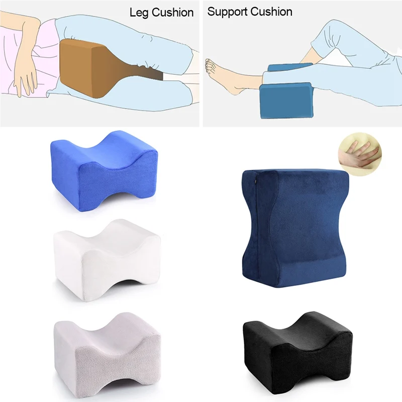 Memory Foam Knee Wedge Leg Pillow For Sleeping Orthopedic Sciatica Back Hip Joint Pain Relief