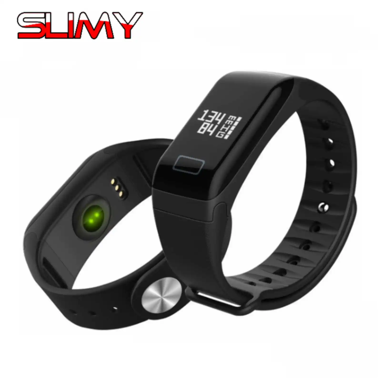 

Slimy F1 Smart Bracelet Heart Rate Monitor Blood Pressure Smart Band Fitness Tracker Smart Wristband for Android IOS Phone