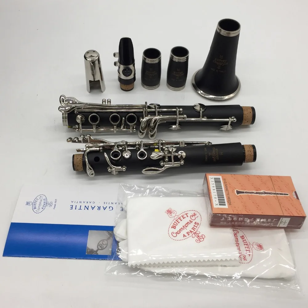 Ebony Blackwood Clarinet CONSERVATOIRE Professional A Clarinet Bakelite 17 Keys Mouthpiece Reeds