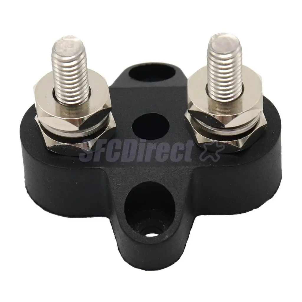 Black Junction Block Power Post Set Insulated Terminal Stud 1/4