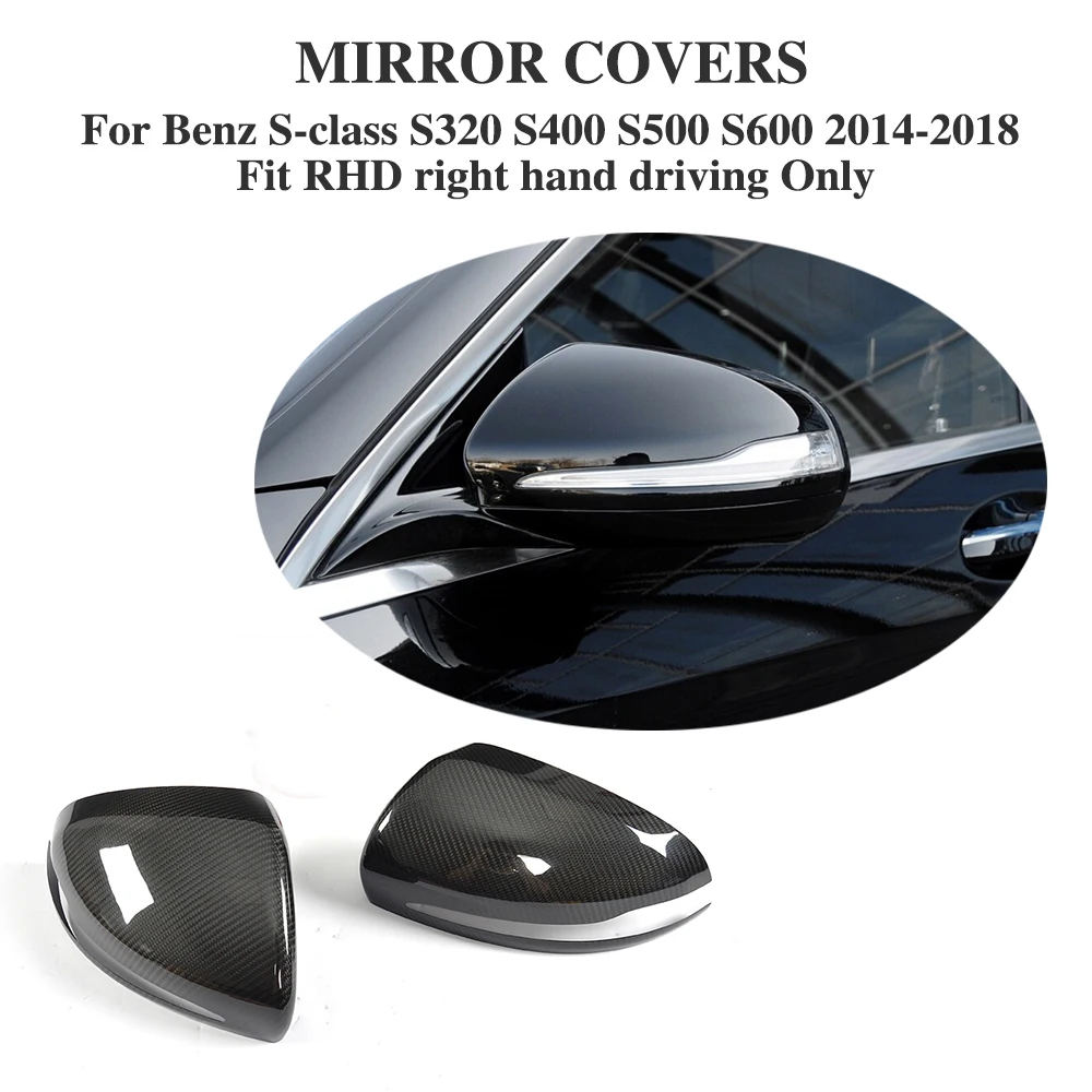 Add On Style DRY CarbonFiber Rear View Mirror Cover Caps For Mercedes Benz W222 S class S320