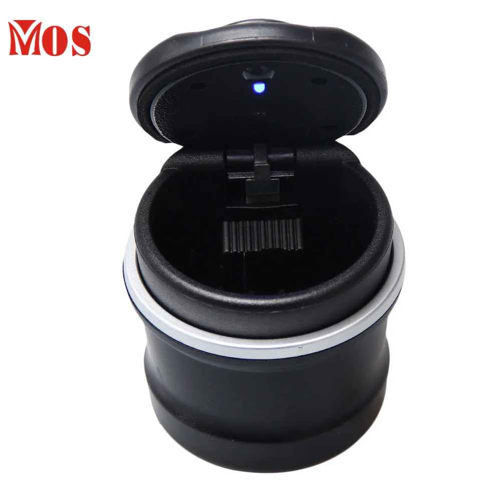 Bling Car Cigarette Ashtray Auto Car Ashtray Portable With Lid Smell Proof Car Ashtray For Car White Rhinestone