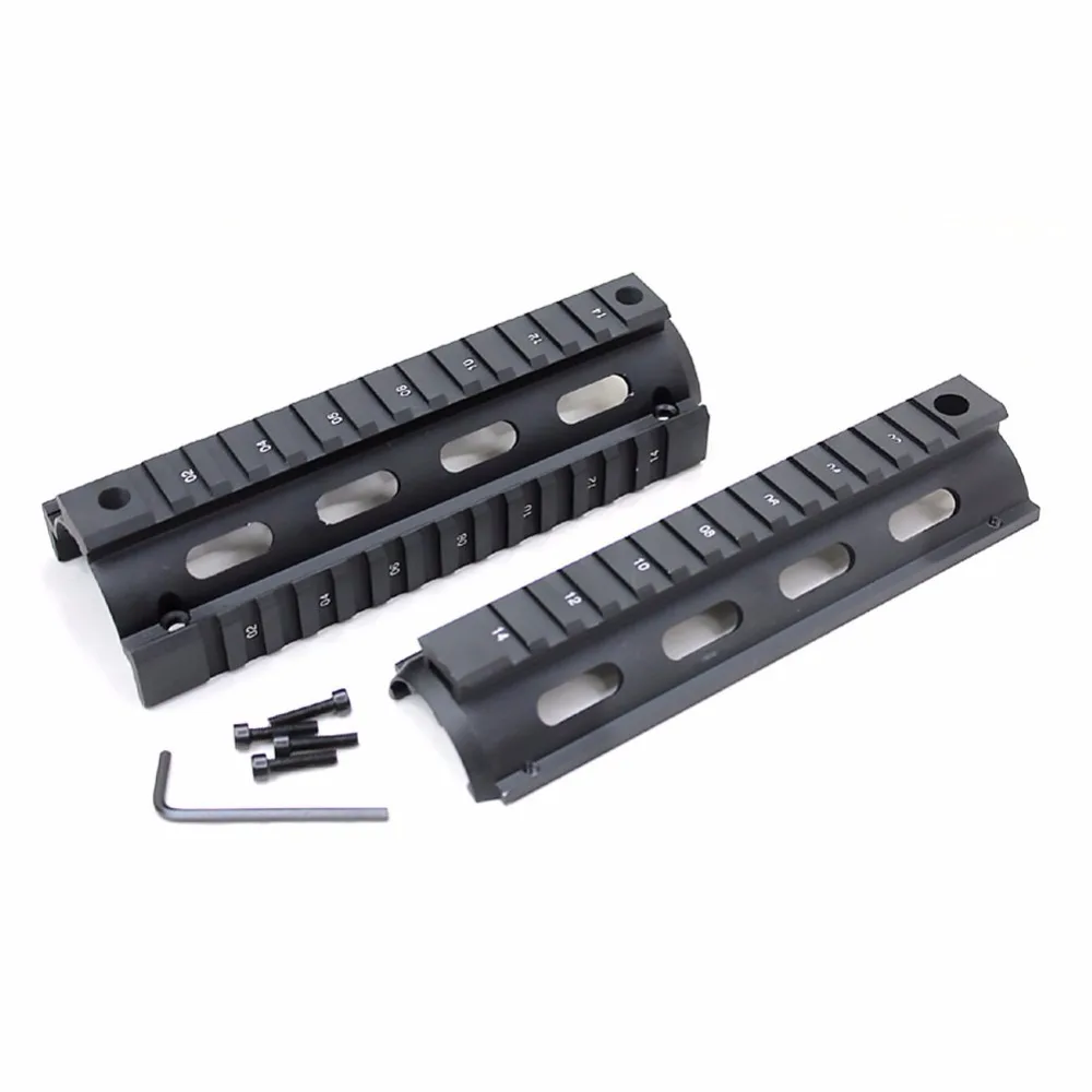 الصيد التكتيكي كاربين 6.7 بوصة RIS رباعية السكك الحديدية 2-قطعة انخفاض في تصاعد Handguard AR-15 M4 Handguard Picatinny السكك الحديدية ضئيلة
