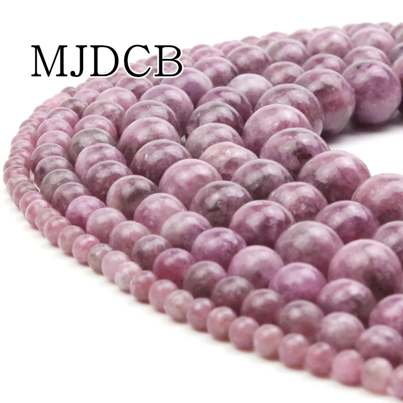 MJDCB 4.6.8.10.12 мм круглые розовые турмалиновые каменные бусины для DIY ожерелья