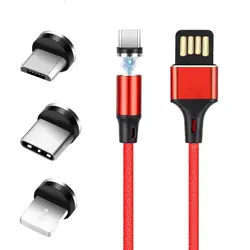 Dorwee светодио дный 1 м светодиодный магнитный кабель и Micro USB кабель и usb Тип C кабель Нейлон Плетеный Магнит зарядное устройство кабель USB для