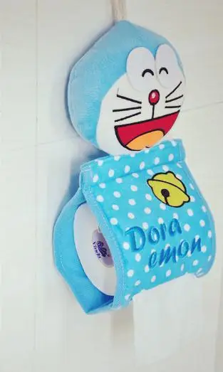 Doraemon мультфильм Мягкие плюшевые синий горошек Чехлы для сиденья унитаза Ванная комната набор сиденье для унитаза Подушки Для ванной Коврики коробка ткани 2 шт./компл