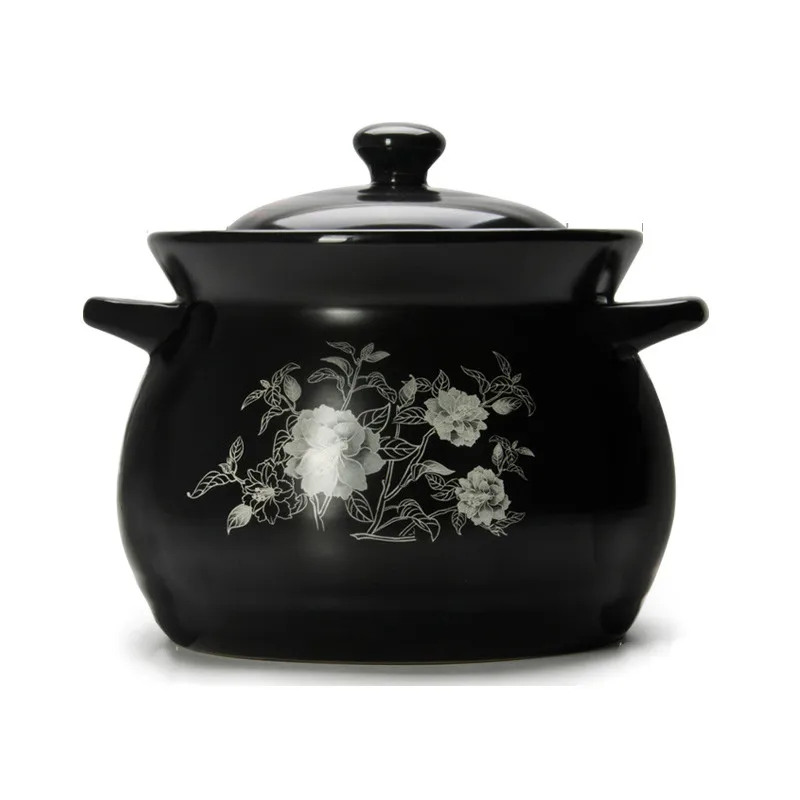 Ceramic soup pot casserole household large capacity gas stove pot black