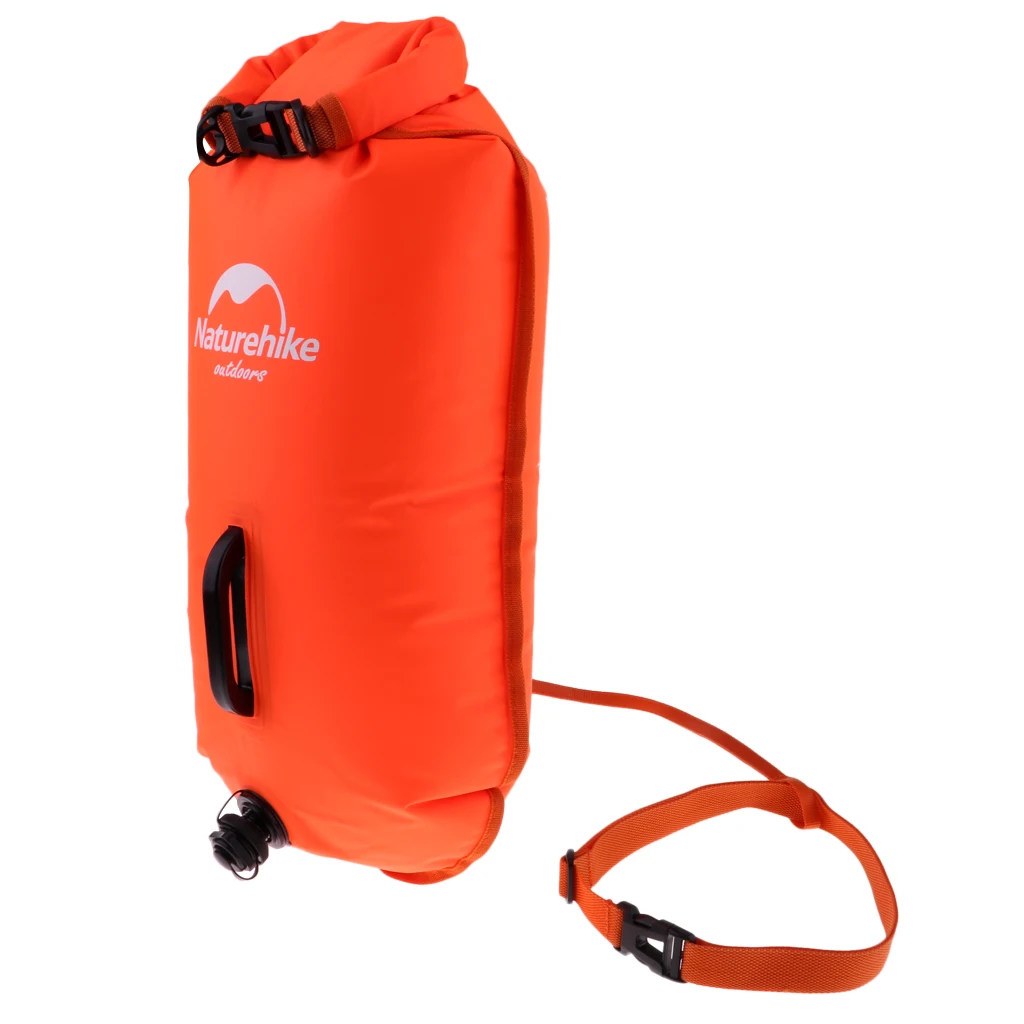 High Visibility Waterproof Inflatable Safety Swim Buoy Tow Float Dry Bag Waist Belt for Open Water Swimming SUP Kayak Canoe Surf