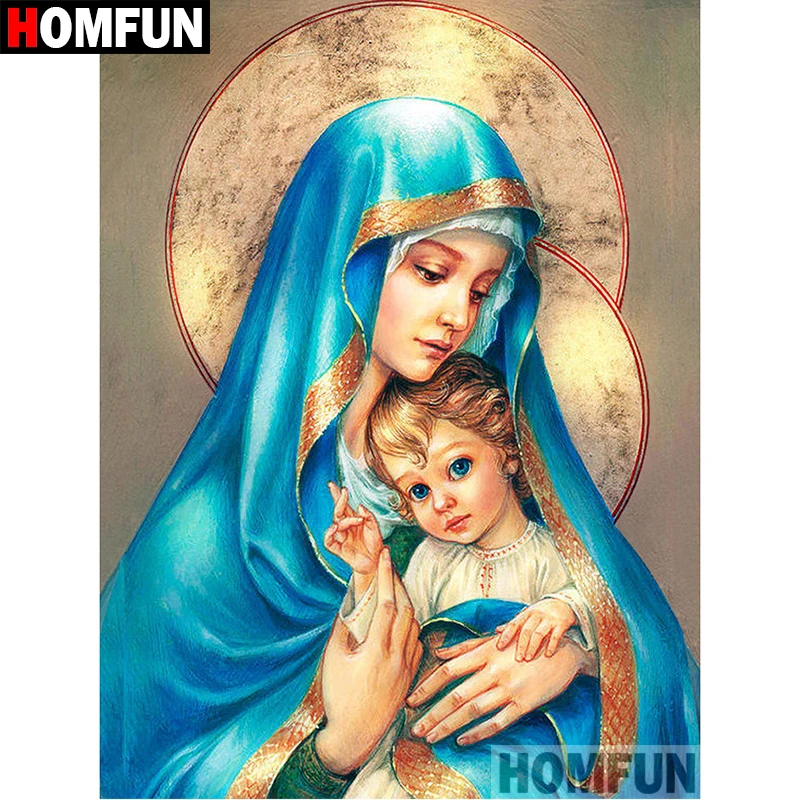 Алмазная живопись HOMFUN вышивка крестиком религиозная женщина полноразмерная