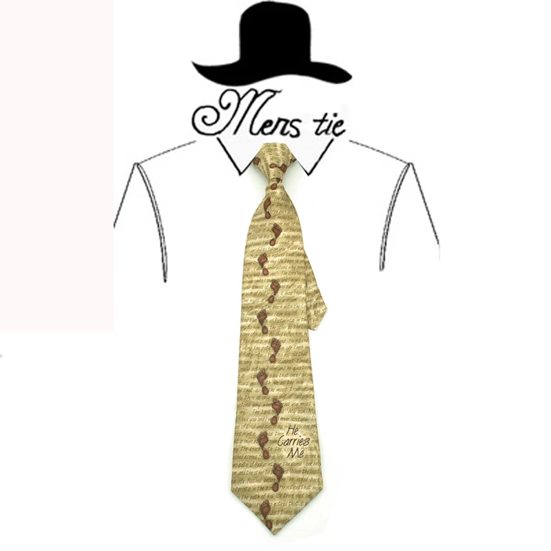 Новое поступление 3,5 дюймов модная музыка "Foot Mark/он несет меня/Любовь" дизайн Полиэстер Тканые Классические мужские Галстук для вечеринок