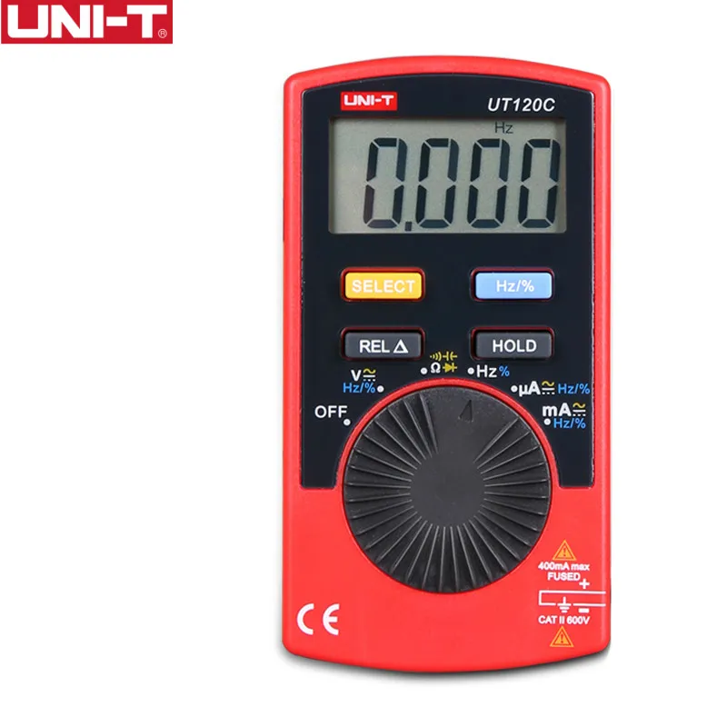 

UNI-T Pocket Size Stype Digital Multimeter UT120A/B/C Auto Range Tester DC AC Voltage Diode Mini Electrical Meters LCD Display