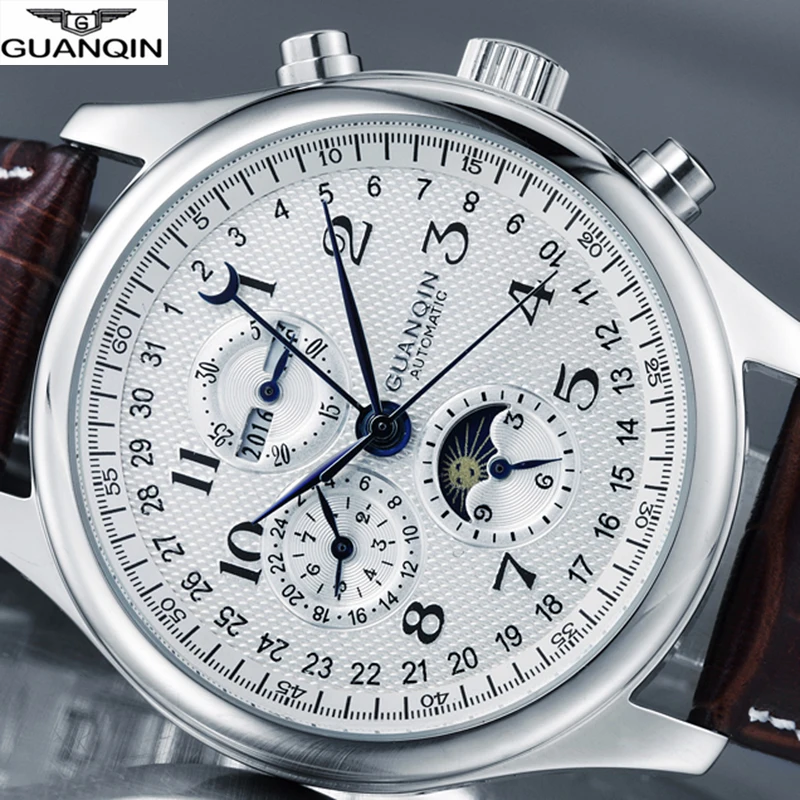 Relogio Masculino GUANQIN 2020 часы Мужские автоматические сапфировые механические