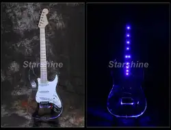 Starshine электрогитара DK-LD87 акриловый корпус гитара с отделкой кристаллами Синий СВЕТОДИОДНЫЙ Свет гитарные лады свет гитары