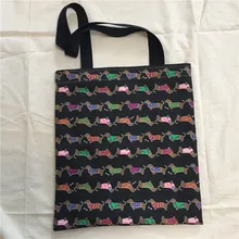 YILE хлопок холст Эко Торговый рынок Tote сумка на плечо книга сумка с принтом собаки черная база 8414e