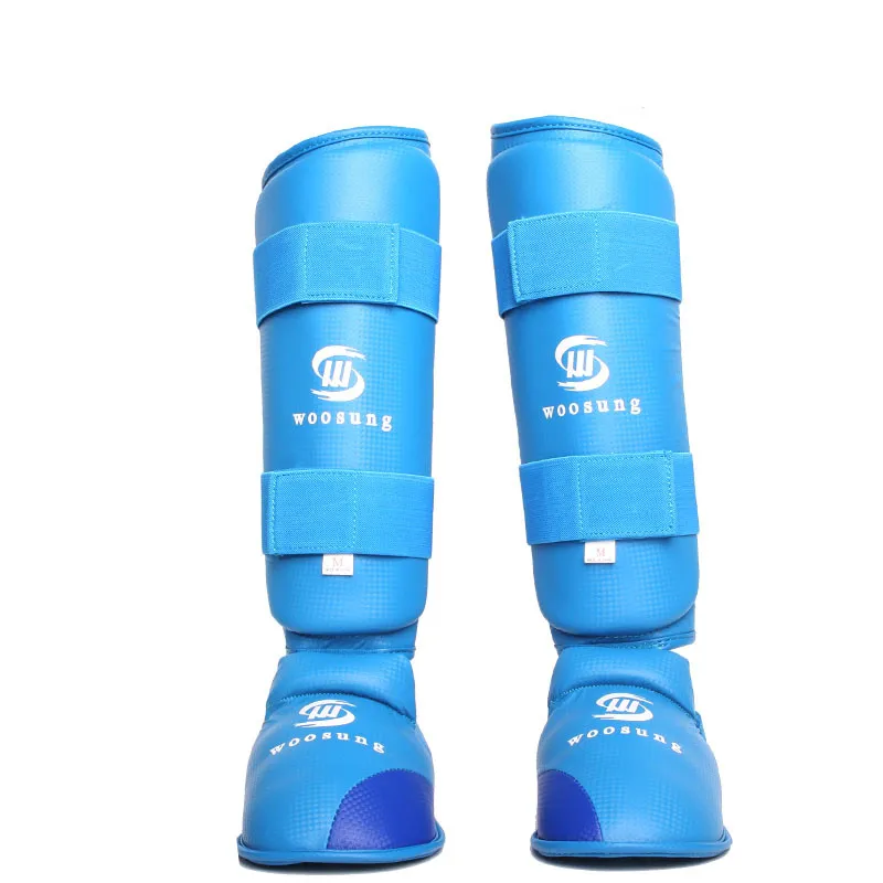 

karate shin and instep guard Adult WKF approved pu polyurethane inside karate shin protector