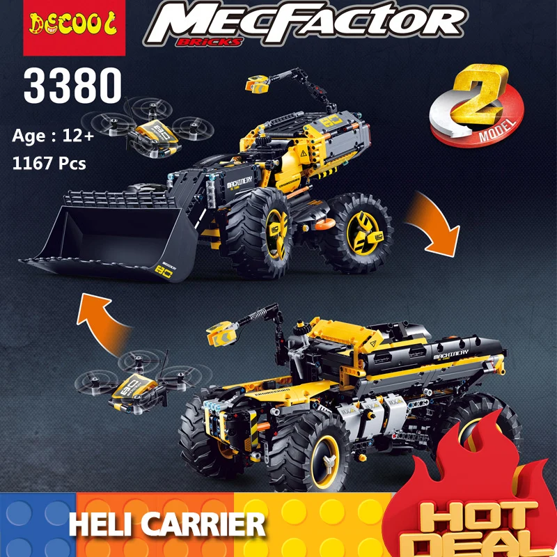 3380 Technic Volvo Concept колесный погрузчик ZEUX модель строительные блоки кирпичи