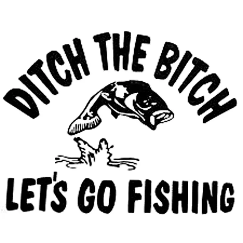 

15.5CM*12CM Lets Go Fishing Vinyl Car Decal Sticker Car Stickers Motorcycle Decorating Stickers Black Or Sliver C8-0127